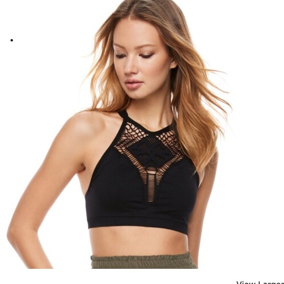 Madden NYC Juniors’ Crisscross Crochet  Halter Bralette M - Picture 1 of 4